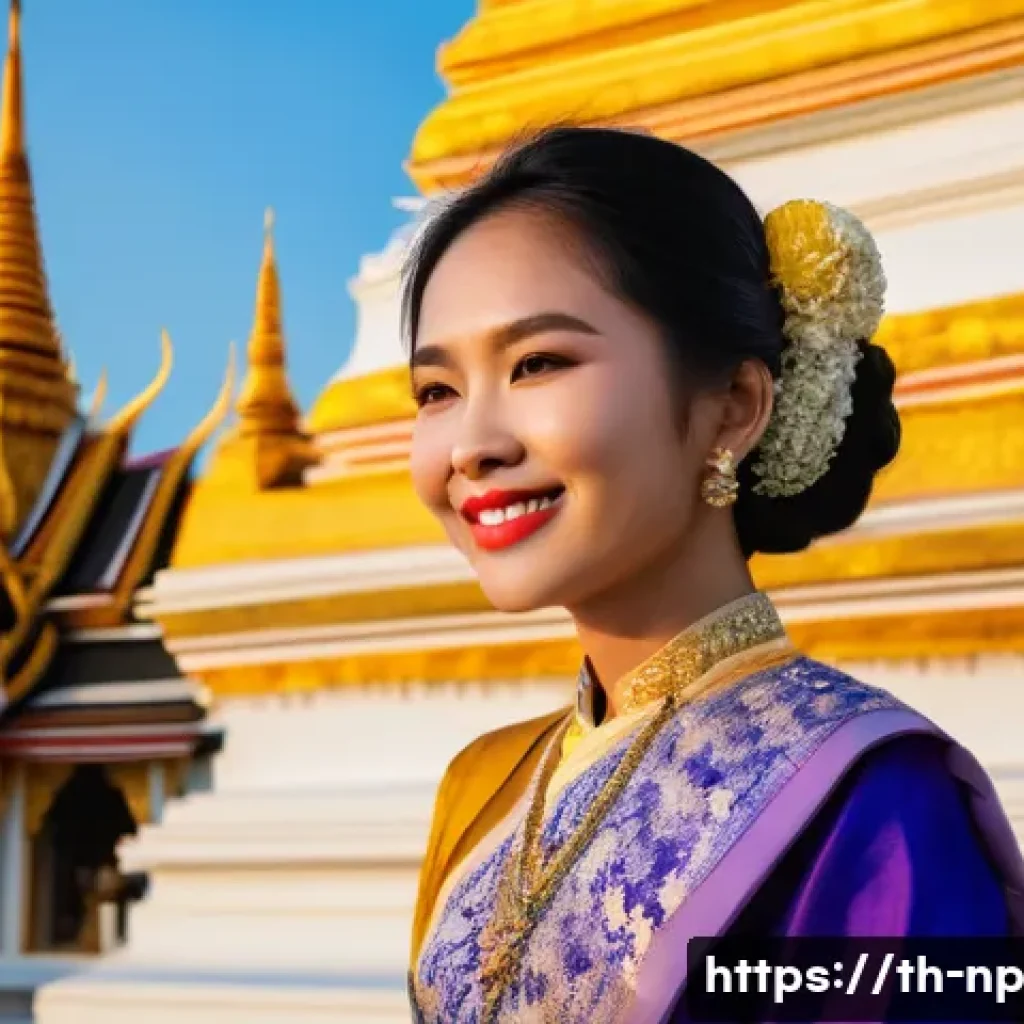 편집 과정의 중요성과 성공 사례 - **A young Thai woman in a vibrant traditional Thai dress, smiling warmly.** She's standing in front ...