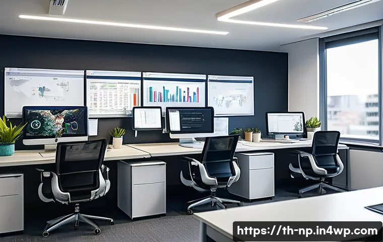 편집 및 개선 프로세스의 비용 분석 - A professional office workspace scene showing a diverse team of content editors collaborating effici...