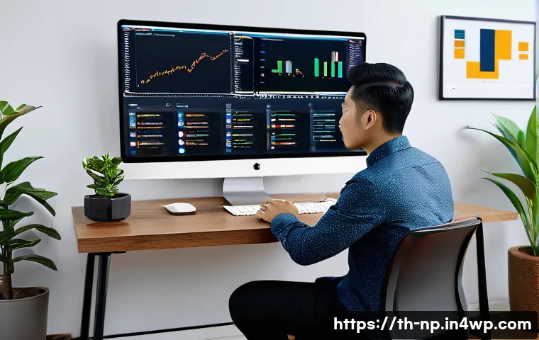 편집 및 개선 프로세스를 위한 외부 리소스 활용 - A modern digital workspace scene showcasing a Thai content creator sitting at a sleek desk with mult...